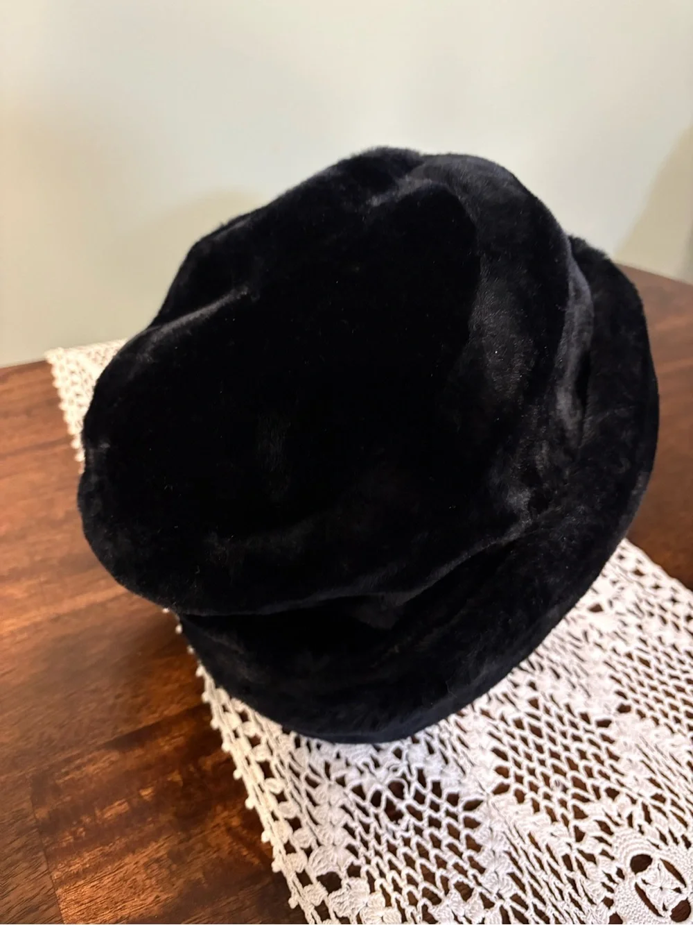 Women's Black Faux Fur Bucket Hat - Luxe Plush Winter Accessory